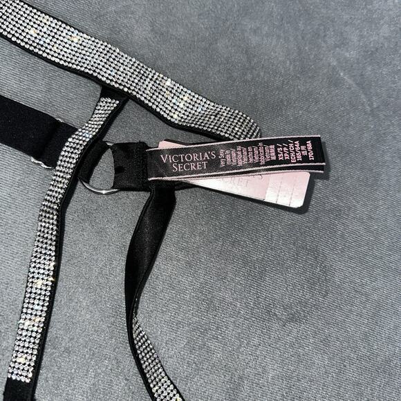 New Victoria's Secret Very Sexy Shine Strap Garter Belt Black Satin XS Small - Picture 7 of 7
